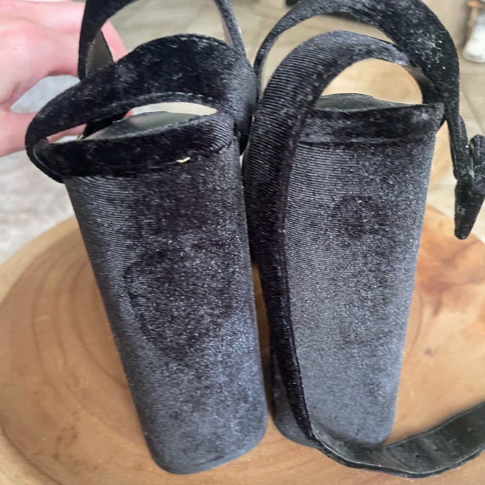 Steve Madden Black Velvet Platform Shoes